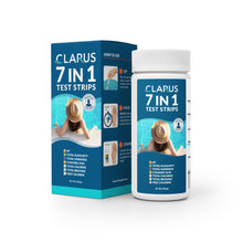 Clarus 7-in-1 Pool & Spa Test Strips – Chlorine, Bromine, pH, Alkalinity, Hardness & Cyanuric Acid, 60 Count