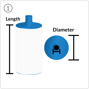 1. Measure filter Length and Diameter.